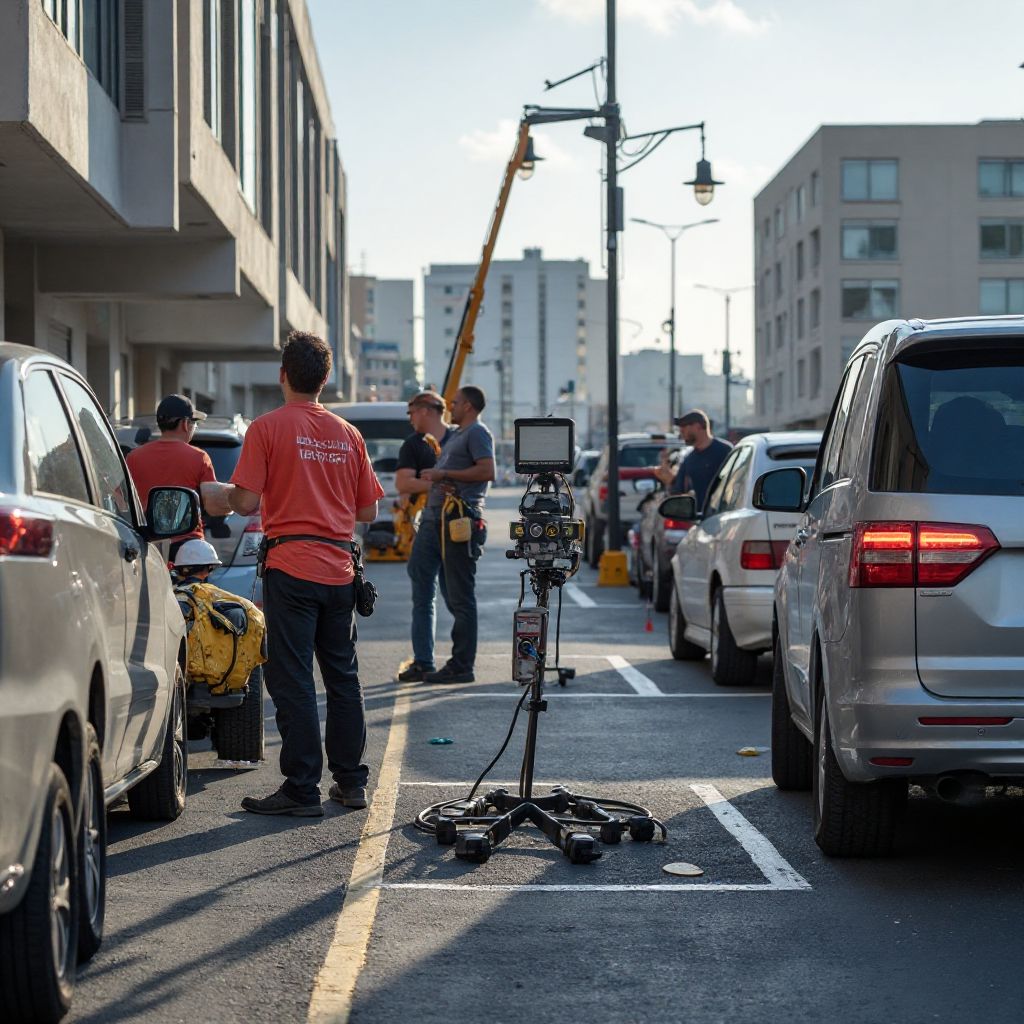 Smart parking installation in progress
